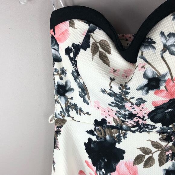 Papaya Strapless Sweetheart Floral Mini Dress Formal Dress Pink & Black Small - Picture 5 of 6
